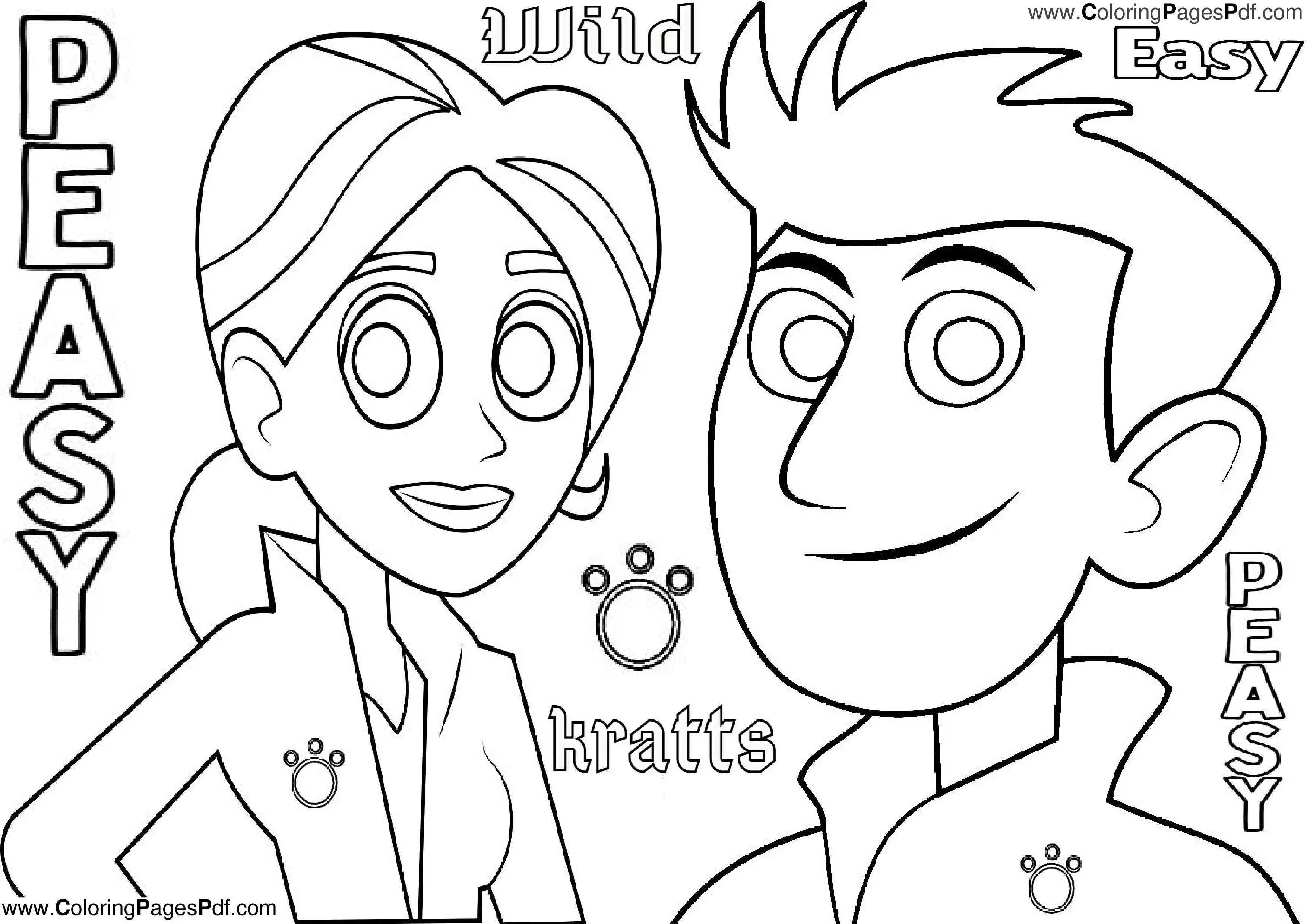 Wild kratts coloring pages for kids