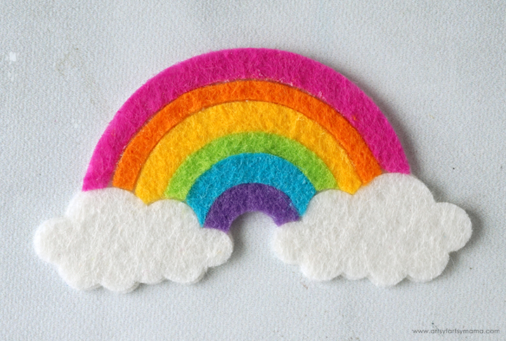 Felt Rainbow Elastic Bookmark + Free Cut File