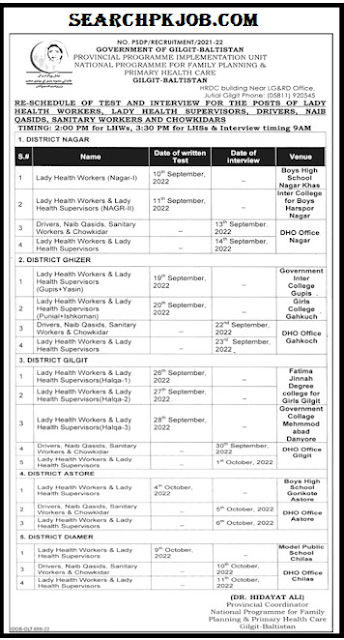 Latest Jobs In National Program for Family Planning and Primary Healthcare