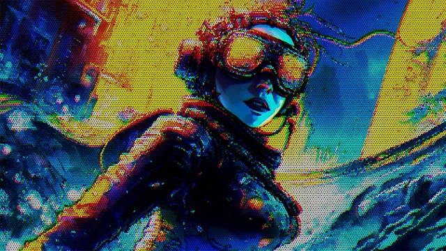 Cyberpunk Girl Mosaic Wallpaper in 4K for Your PC