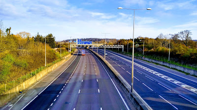 A view of a motorway taken from a bridge