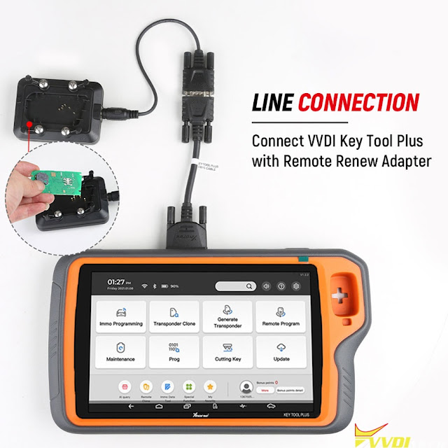 connect key tool plus with xhorse renew adapter 2