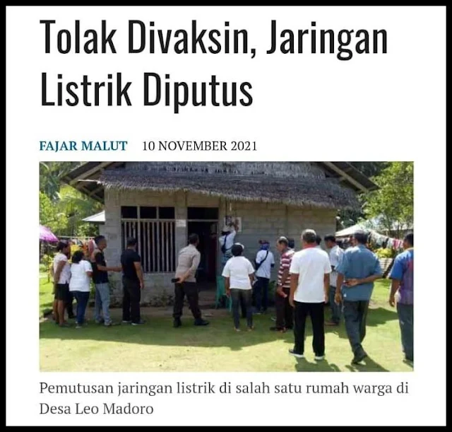  puluhan warga di desa Leo Madoro dan Aru Burung Kecamatan Pulau Rao jaringan listrik ruma WADUH! Tolak Divaksin, Jaringan Listrik Diputus
