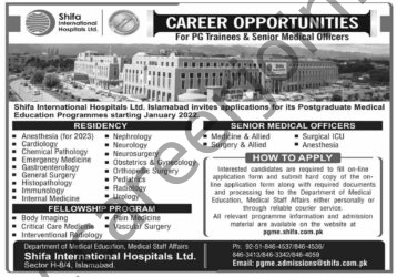 Shifa International Hospital Jobs October 2021
