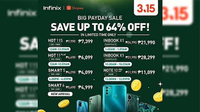 List: Infinix smartphones, laptops discounted prices on Shopee 3.15 Sale 2022