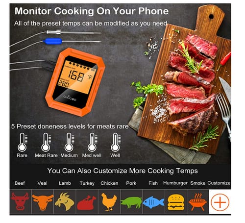 MELOPHY ME Probes Digital Cooking Thermometer for Oven Grill