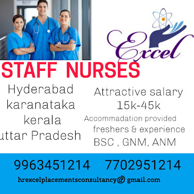 Urgently Required Nurses for Kerala, Karnataka, Hyderabad and Uttar Pradesh