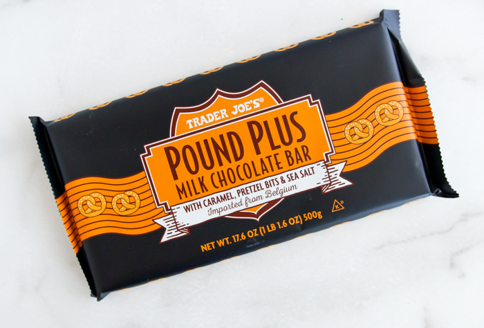 Trader Joe's Pound Plus Milk Chocolate Bar with Caramel, Pretzel Bits & Sea Salt Review