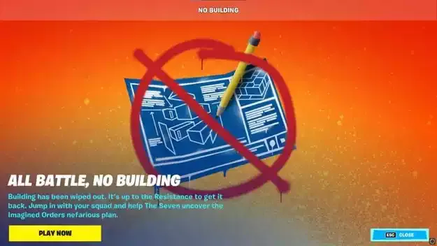 Construction mechanics have been temporarily removed from Fortnite