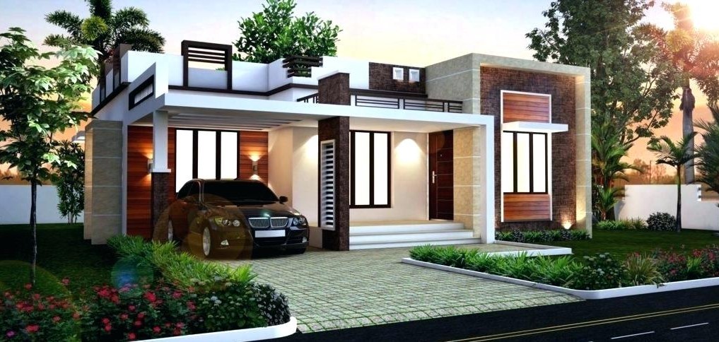 single floor low budget normal house front elevation designs