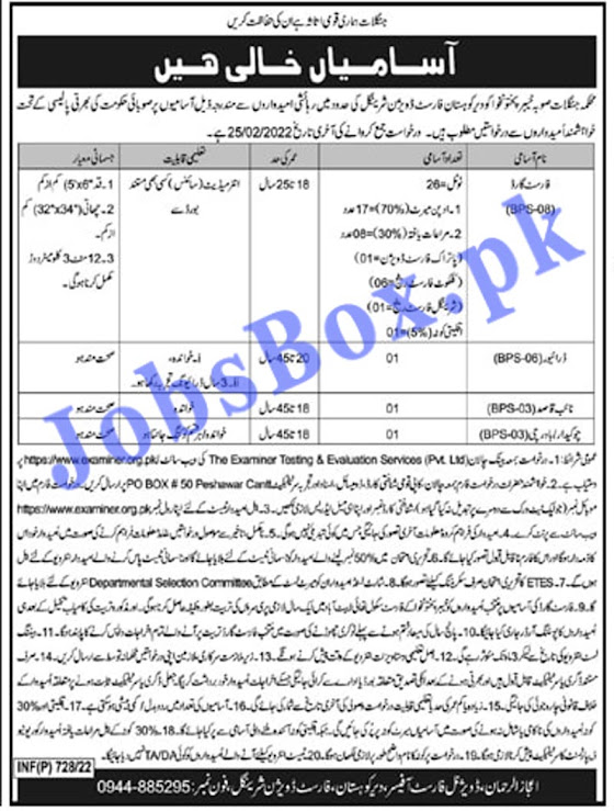 Government jobs in Dir Kohistan Forest Division Sheringal 2022