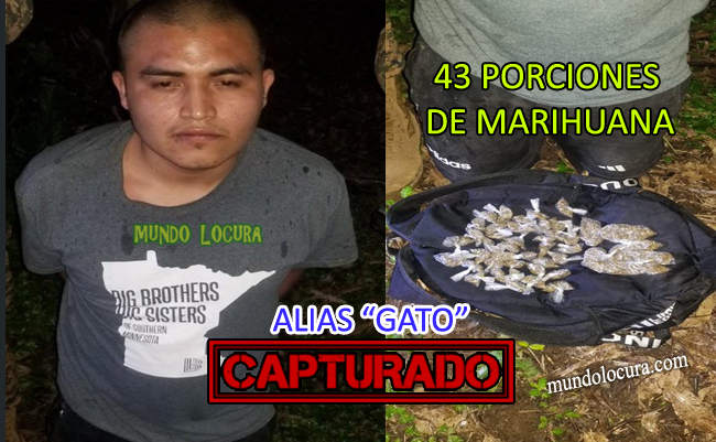 El Salvador: Soldados capturan a marero pandillero de la MS13 Alias "Gato" con 43 Porciones de Marihuana