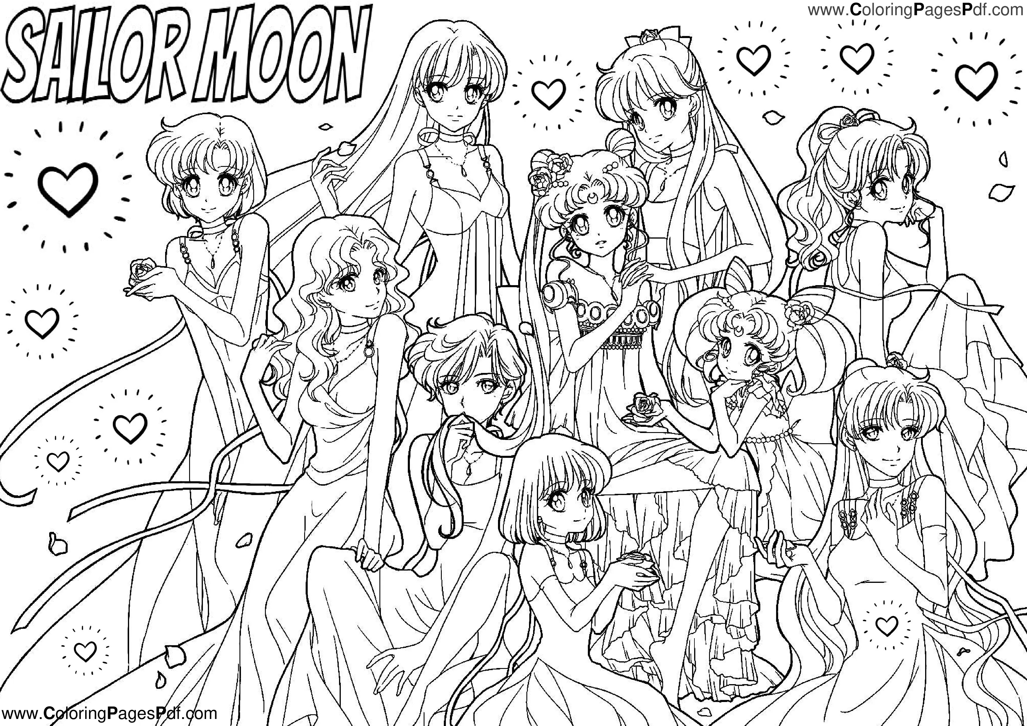 Free sailor moon coloring pages