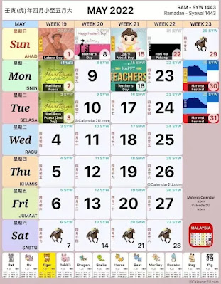 Kalendar Tahun 2022 - Kalendar Kuda