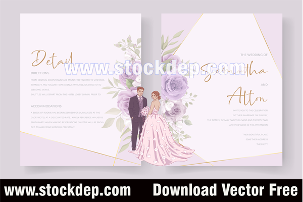 Free wedding invitation - Vector Thiệp Cưới