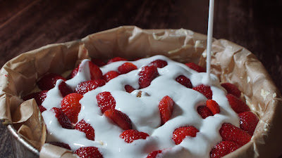 Strawberry Cake and Cream Pie