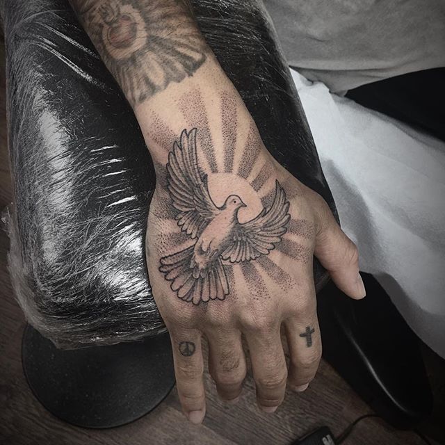 Hand Tattoos For Men Dove