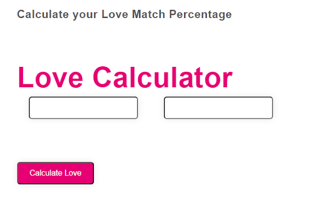 Find your Love Match Percentage by using this Love Calculator