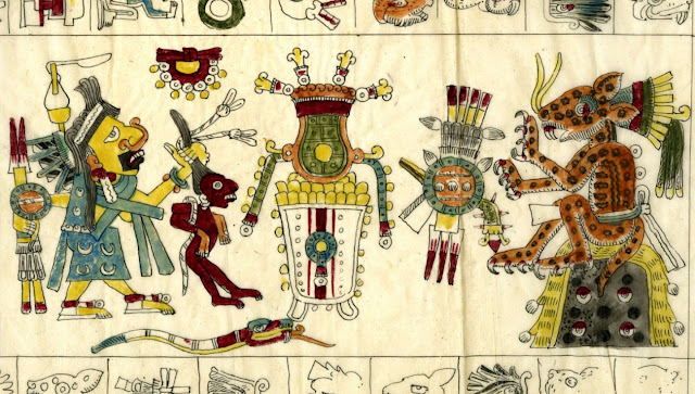 Тепейоллотль и Тласолтеотль. Фрагмент кодекса Борджиа. Факсимиле из коллекции the British Museum