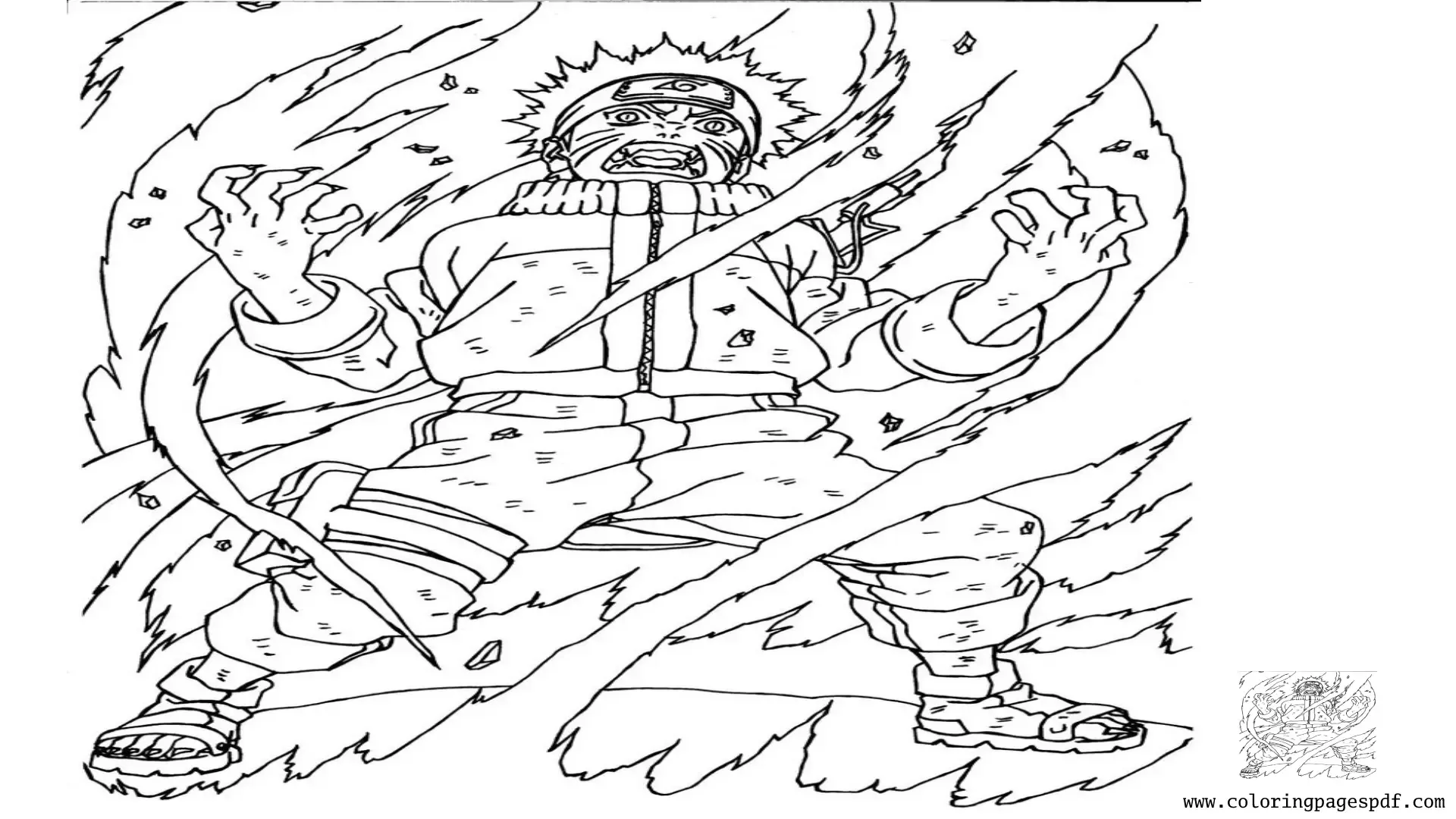 Coloring Pages Of Naruto Kyuubi Mode