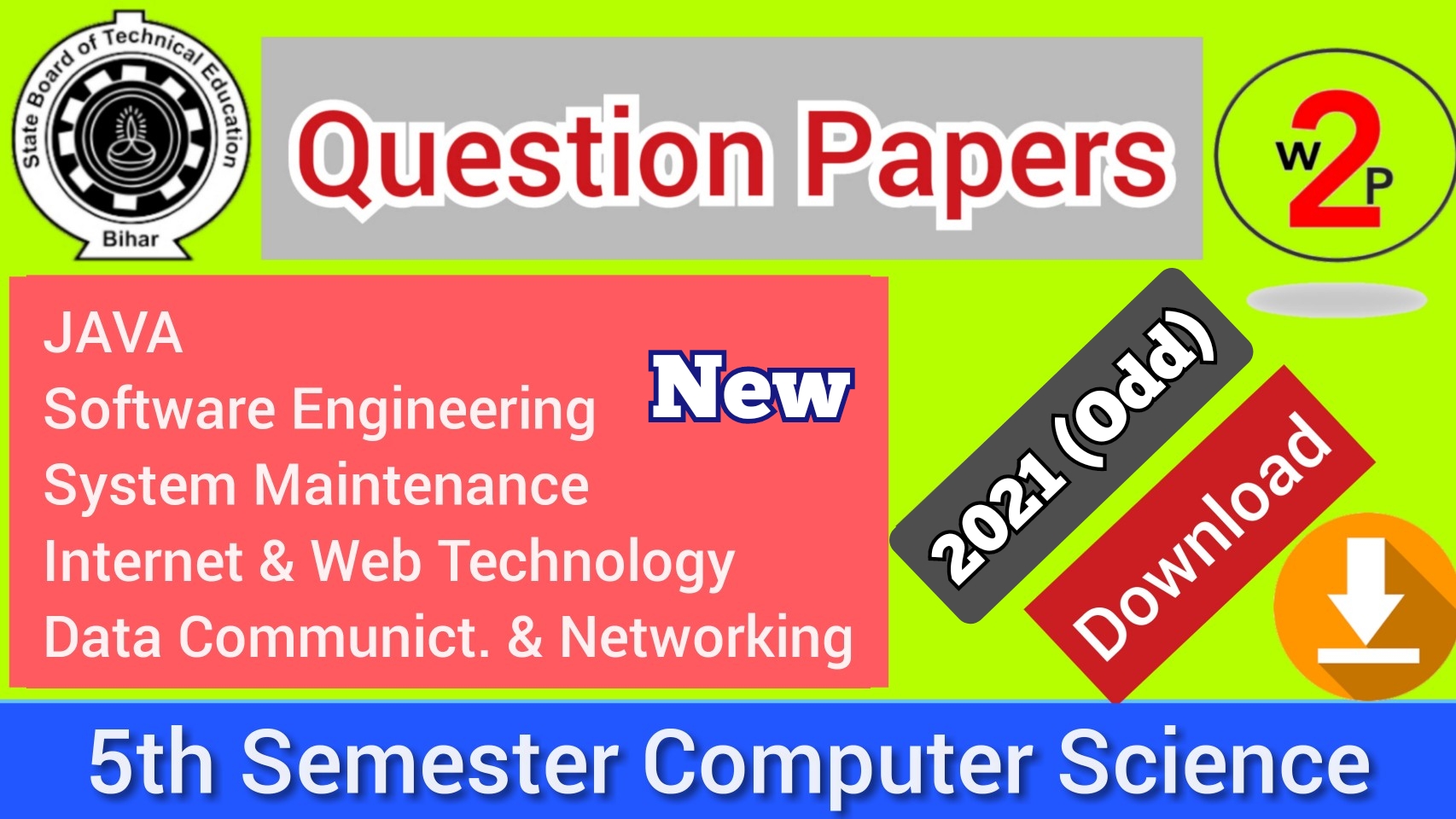 Download 5th Semester Computer Science Engineering question papers 2022