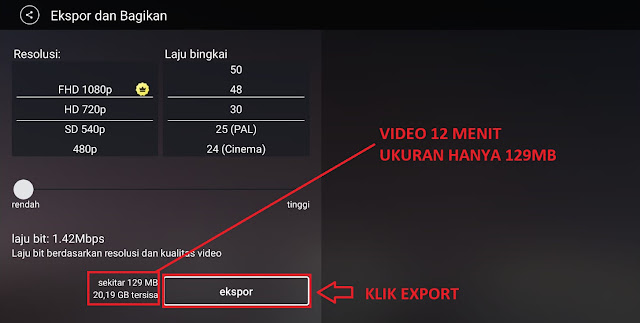 Cara Setting Export di Kinemaster Agar Ukuran Video Tidak Terlalu Besar