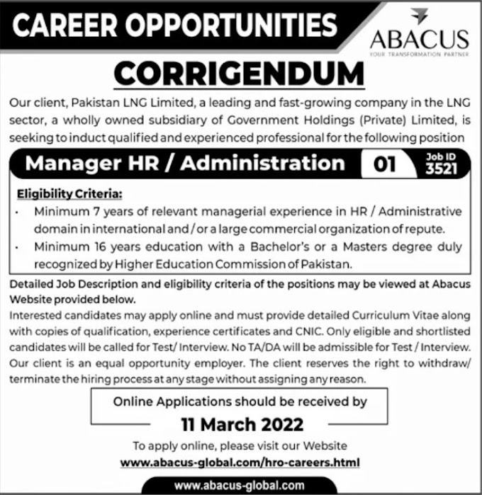 JOBS | Career Opportunities.Manager HR / Administration