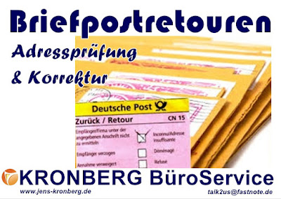 Adressprüfung & Korrektur von Briefpostretouren Schreibbüro