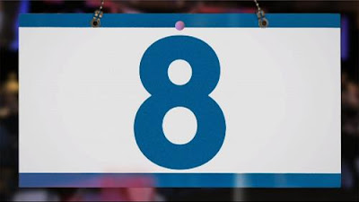 Sesame Street Episode 4422. the number of the day is 8. The letter of the day is J.