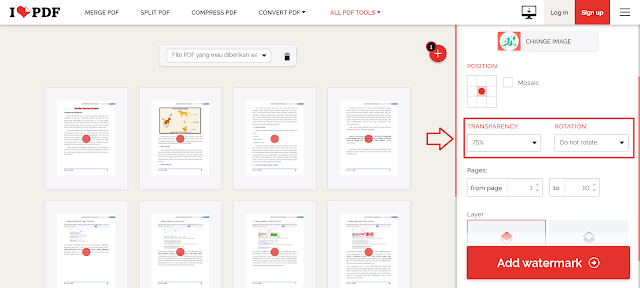 Cara Menambahkan Watermark Text/Gambar Pada File PDF