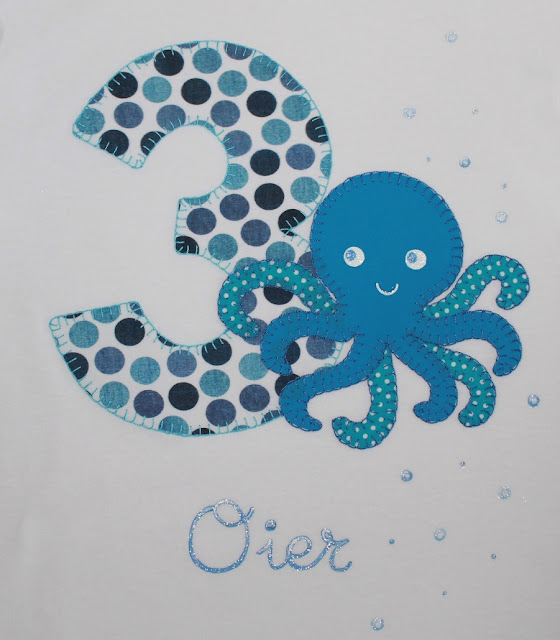 camiseta conjunto de cumpleaños pulpo