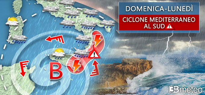 3bmeteo: "Ciclone mediterraneo in arrivo, rischio forte maltempo su parte d'Italia"