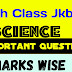 Jkbose 10th Class Science Important Questions for Board Exam