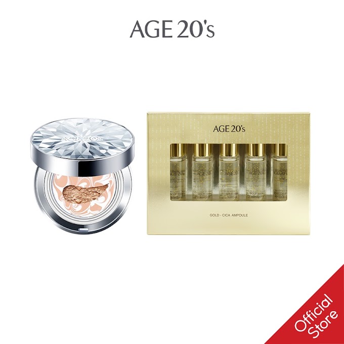 Mall Shop [ dep21_officialstore ] [COMBO] Phấn Nền Lạnh Kim Cương AGE20's Essence Cover Pact SPF50+/PA +++12.5g và Set Tinh Chất AGE20's Gold Cica Ampoule