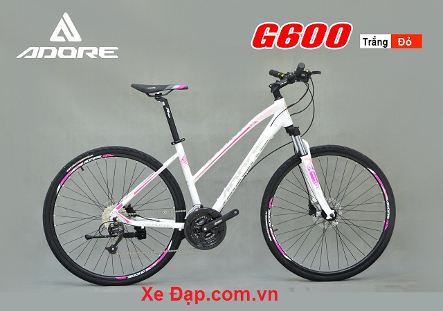 XE ĐẠP THỂ THAO ĐỊA HÌNH NỮ 2022 ADORE G600 BÁNH 700 trắng