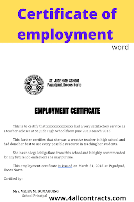 Best Certificate Of Employment Sample [Free]