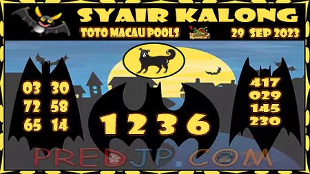 Prediksi Kalong Macau 3D Hari Ini JP 29 September 2023