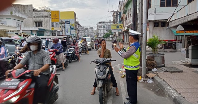 Satlantas Polres Tebing Tinggi Gelar Strong Point Sore Di Tiga Lokasi