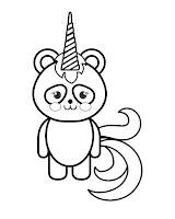 Pandacorn coloring page for kids