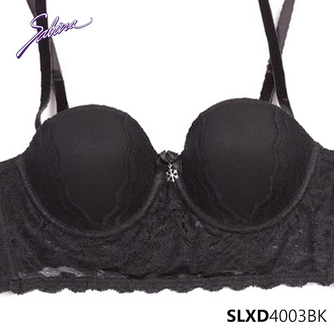 Mall Shop [ sabina.thailand ] Áo Lót Mút Mỏng Cup Ngang Phối Ren Màu Đen Fashion Gorgeous Bra By Sabina SLXD4003BK