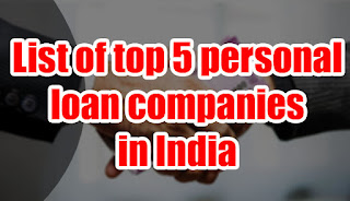 List of top 5 personal loan companies in India