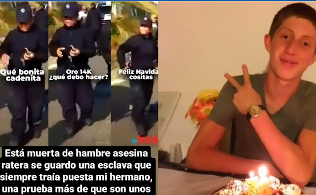 Esta muerta de hambre asesina ratera se guardo una esclava que siempre traía puesta mi hermano, hermana de Octavio Ocaña exhibe a policía