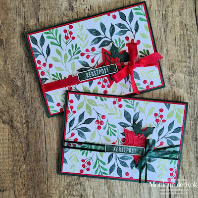 Kerstkaart, zelfgemaakte kaart, Stampin met Monique