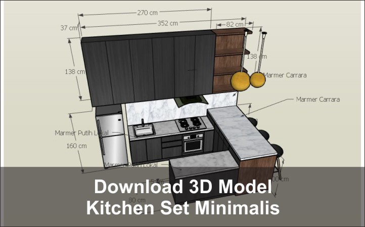 download 3D Kitchen Set Minimalis