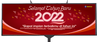 BANNER SELAMAT TAHUN BARU 2022 M WARNA MERAH