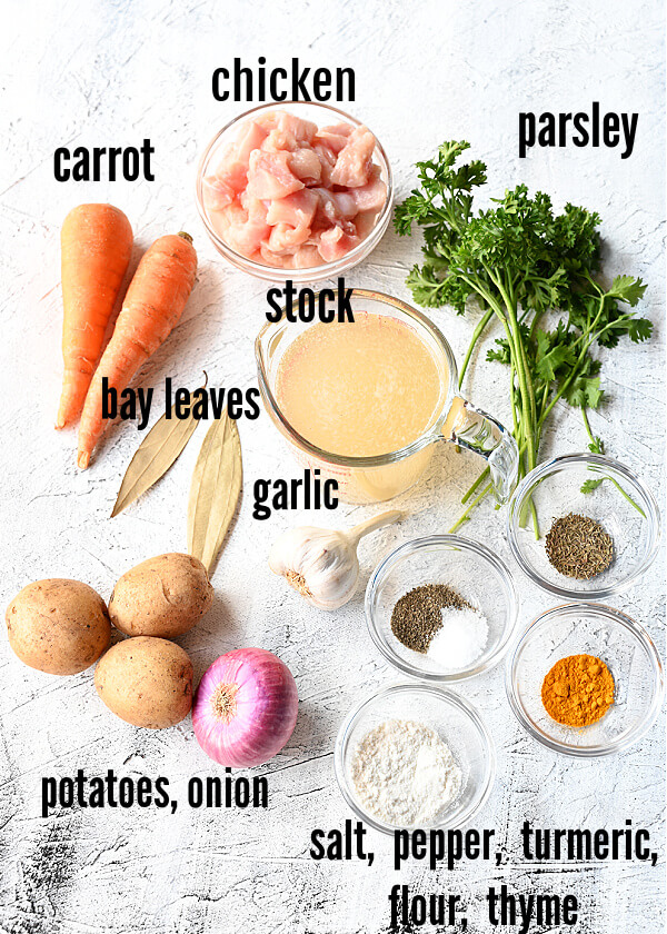 ingredients to make one pot chicken stew