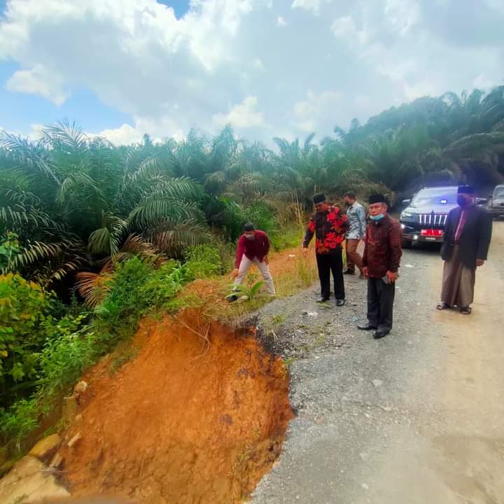 Bupati Tanjabbar Tinjau Gorong-Gorong yang Amblas di Desa Bukit Harapan