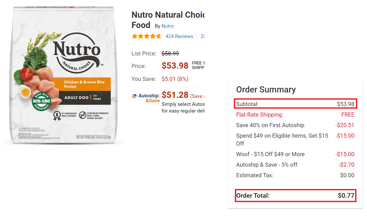 Nutro 2025 $30 coupon