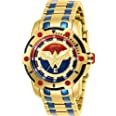 Invicta Women's DC Comics Quartz Watch with Stainless Steel Strap, Gold, Blue, 20 (Model: 26839)