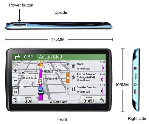 Ronnemboi 7-inch 256-8GB Voice Broadcast GPS Navigation